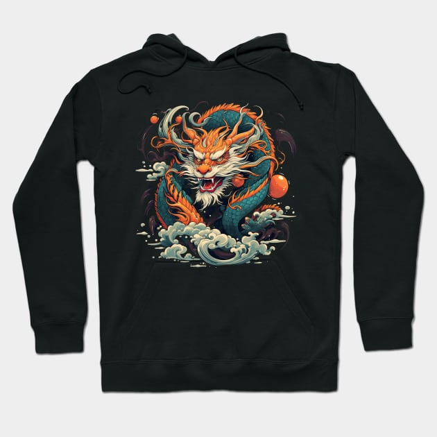 Year of the Dragon 2024 Zodiac Lunar Hoodie by FrogandFog